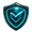 Cyan shield badge