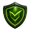 Green shield badge